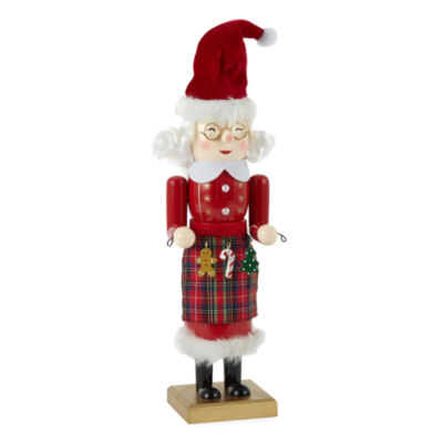 North Pole Trading Co. 14" Mrs Clause Wood Nutcracker, Color Red