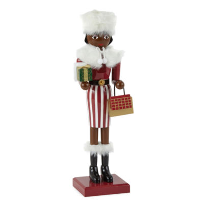 North Pole Trading Co. 14" Shopper Girl African American Wood