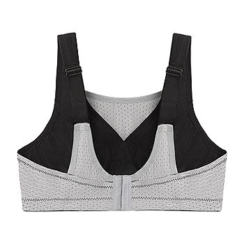 Valmont Zip Front Leisure and Sports Bra 1611B (Grey/Black, 34F/G)