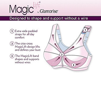 Glamorise Cotton Magic Lift® Support Wireless Unlined Full Coverage Bra-1001 -JCPenney