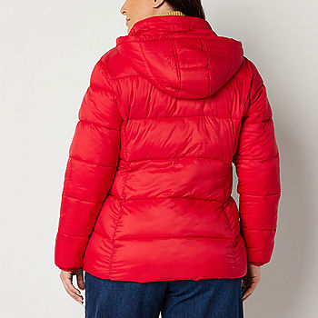 St. John's Bay Womens Removable Hood Midweight Puffer Jacket - JCPenney