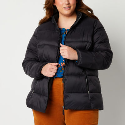 St. John's Bay Womens Removable Hood Midweight Puffer Jacket - JCPenney