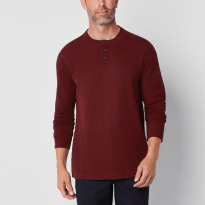 St. John's Bay Big and Tall Mens Long Sleeve Classic Fit Thermal Henley  Shirt, Color: Oatmeal Htr - JCPenney