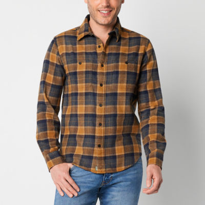 mutual weave Mens Regular Fit Long Sleeve Plaid Flannel Shirt