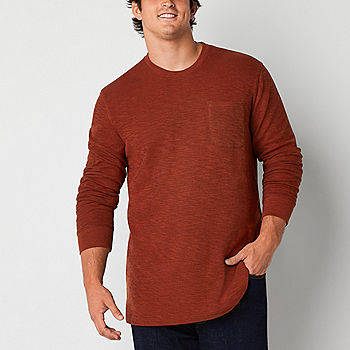 mutual Textured Big and Mens Neck Long Sleeve Pocket T-Shirt - JCPenney