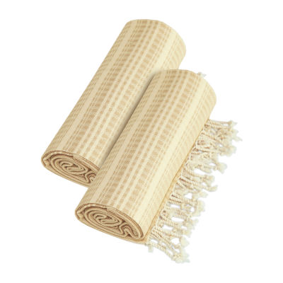 Linum Home Textiles Luxe Hrringbone Pestemal 2-pc. Beach Towels