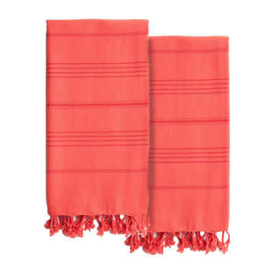 Linum Home Textiles Turkish Cotton Fun Paradise Pestemal Hand or Guest  Towels, Set of 2