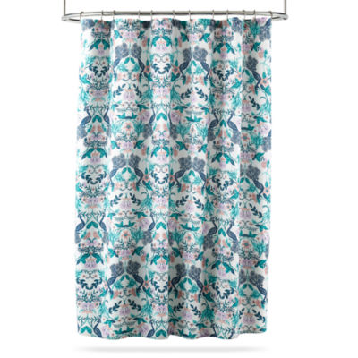 Distant Lands Peacock Printed Shower Curtains