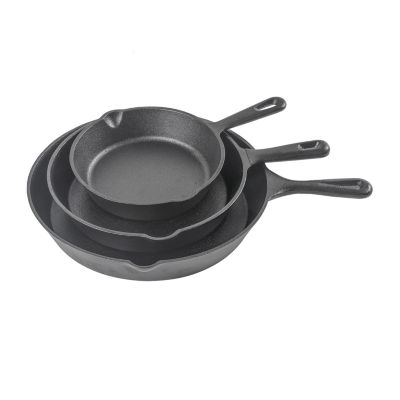 Commercial Chef Set 3-pc. Cast Iron Skillet