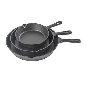 Cooks 3-pc. Cast Iron Fry Pan Set, Color: Black - JCPenney