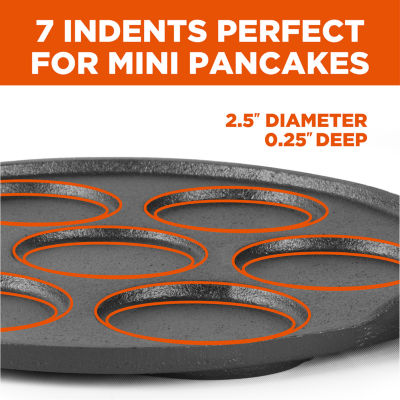 Commercial Chef Mini Pancake Maker Cast Iron Griddle