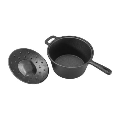 Commercial Chef 2.0 Qt Cast Iron With Lid Sauce Pan