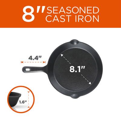 Commercial Chef Cast Iron 3-Piece Skillet