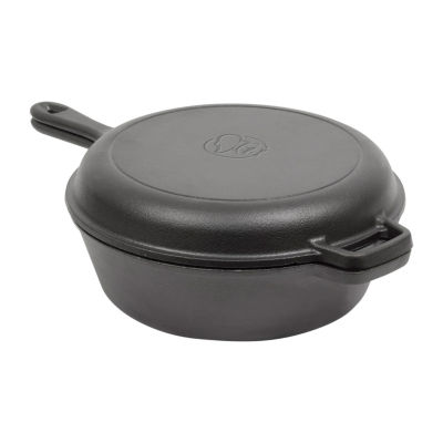 Commercial Chef 3 Quart With Skillet Lid Cast Iron Dutch Oven