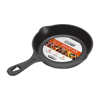 Commercial Chef Seasoned Cast Iron 6.5 Inch Skillet CHFL650, Color: Black -  JCPenney