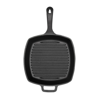 Commercial Chef 10.5 Inch Square Grill Pan Cast Iron Skillet