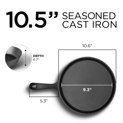 Commercial Chef Round Cast Iron Griddle