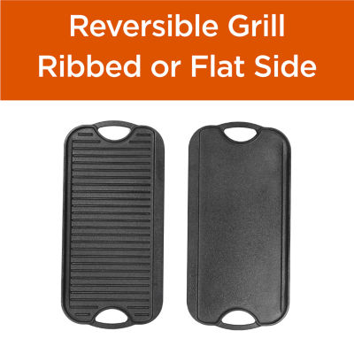 Commercial Chef Reversible Grill Cast Iron Griddle