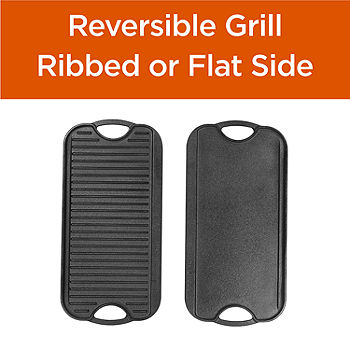 Commercial Chef Reversible Grill Cast Iron Griddle CHFLRGG5, Color: Black -  JCPenney