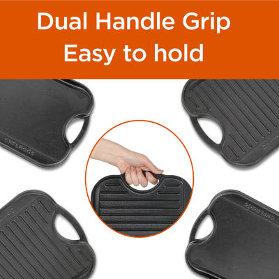 Commercial Chef Reversible Grill Cast Iron Griddle