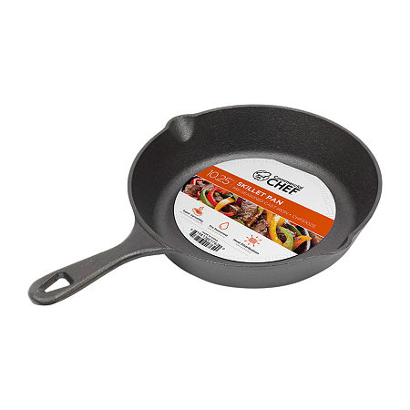 Commercial Chef 10.25 Inch Cast Iron Skillet, One Size, Black