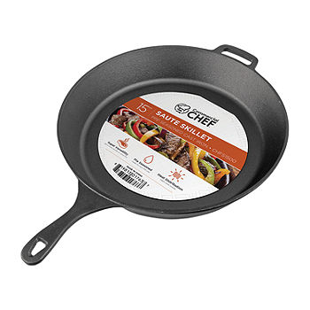 Commercial Chef 15 Inch Cast Iron Skillet CHFS1500, Color: Black - JCPenney