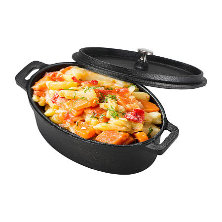 Commercial Chef 0.63 Qt Mini With Lid Baking Dish, One Size, Black