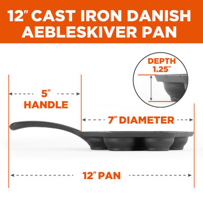 Commercial Chef Danish Aebleskiver 7" Cake Pan