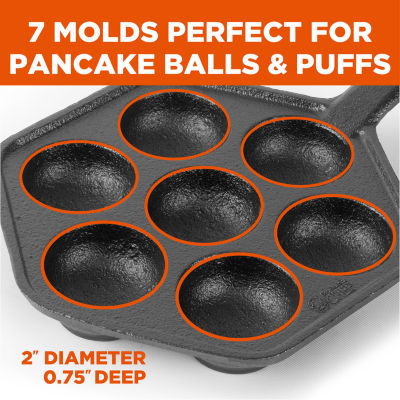 Commercial Chef Danish Aebleskiver 7 Cake Pan