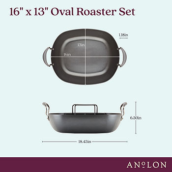 Anolon Advanced Hard Anodized Nonstick Roaster with Rack - Moonstone