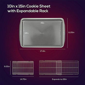 Circulon Nonstick Bakeware Set with Nonstick Cookie Sheet / Baking Sheet  and Cooling Rack - 2 Piece, Chocolate Brown