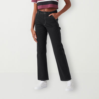 Dickies-Juniors Womens High Rise Straight Flat Front Pant