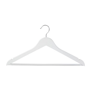 Honey Can Do White Non-Slip Wood Hangers 24-Pack HNG-09407, Color
