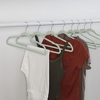 Gray Slim-Profile Non-Slip Velvet Hangers (25-Pack)
