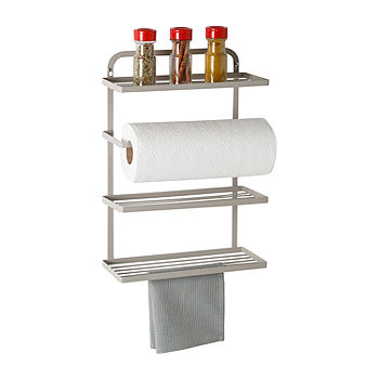 Spectrum Clear Plastic Wall or Cabinet Mount Paper Towel Holder