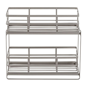 Honey-Can-Do White Steel Stacking Cabinet Shelf Organizers (2-Pack