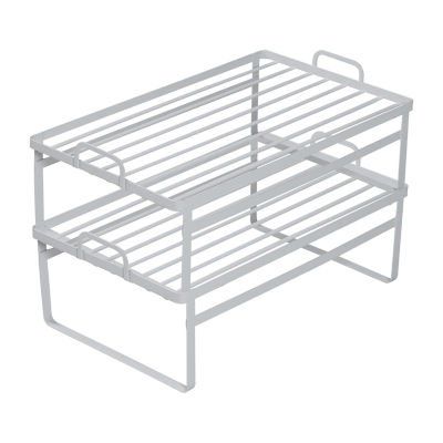 Honey Can Do White Stacking Cabinet Shelves 2-Pack