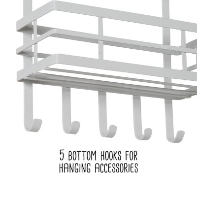 Honey Can Do White 3-Tier Kitchen Rack With Hooks