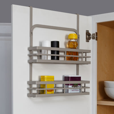 Honey Can Do Grey 2-Tier Cabinet Door Spice Rack