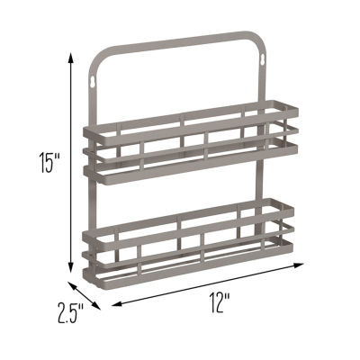 Honey Can Do Grey 2-Tier Cabinet Door Spice Rack