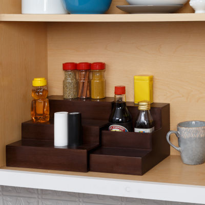 Honey Can Do Walnut Expandable 3-Tier Spice Rack