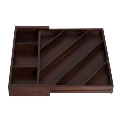 Honey Can Do Walnut Diagonal Drawer Organizer KCH09433, Color Walnut