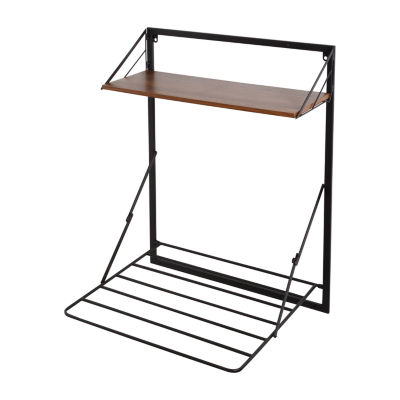 Honey Can Do Black/Walnut Over-The-Door Drying Rack