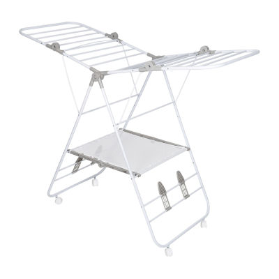 Honey Can Do White Gullwing Rolling Drying Rack DRY09804, Color White