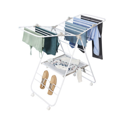 Honey Can Do White Gullwing Rolling Drying Rack DRY09804, Color White