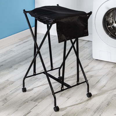 Honey Can Do Black No Bend Rolling Hamper