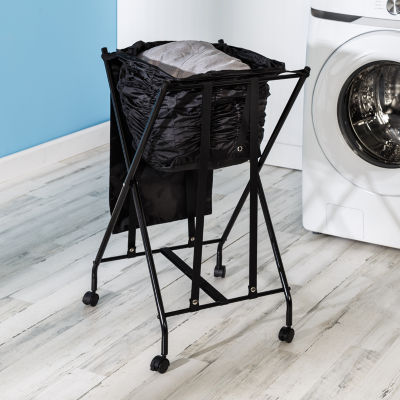 Honey Can Do Black No Bend Rolling Hamper