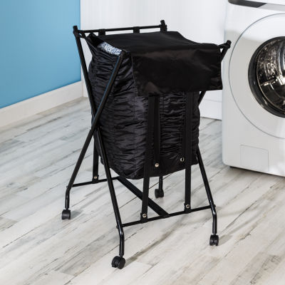 Honey Can Do Black No Bend Rolling Hamper