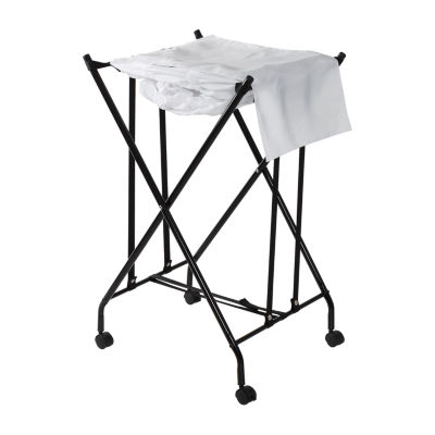 Honey Can Do Black/White No Bend Rolling Hamper