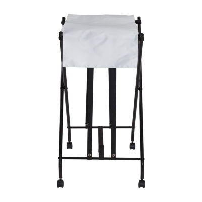 Honey Can Do Black/White No Bend Rolling Hamper HMP09748, Color Black